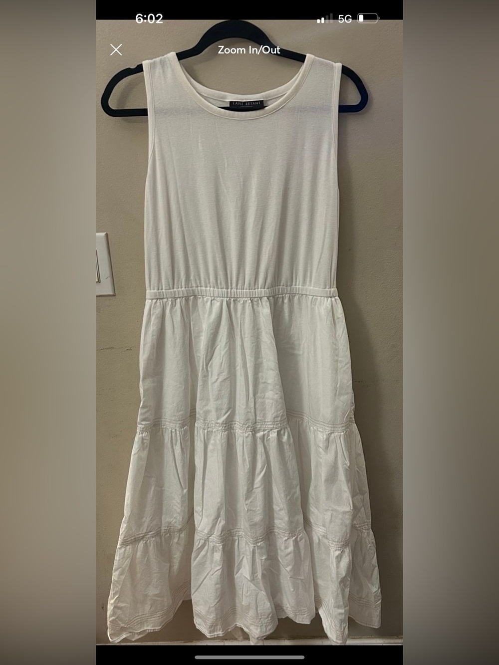 White Tiered midi dress size 14/16